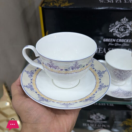 SPK Fine Bone China Tea Cup and Saucer 6+6