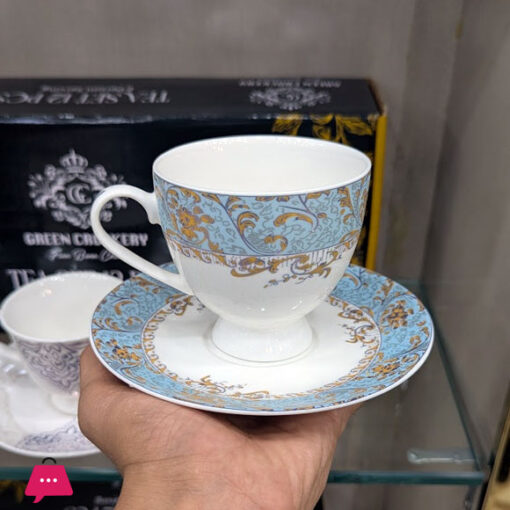 SPK Fine Bone China Tea Cup and Saucer 6+6