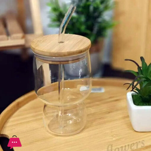 Straw Glass with Lid