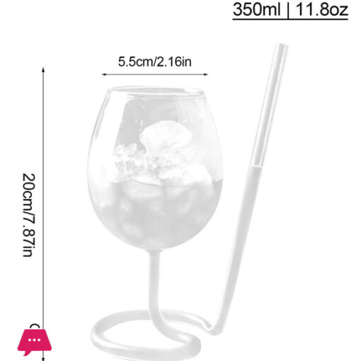 Straw Spiral Wine Glass Cocktail Glass with Straw Decorative Heat Resistant Straw Cup Wine Glass for Home Bar Restaurant