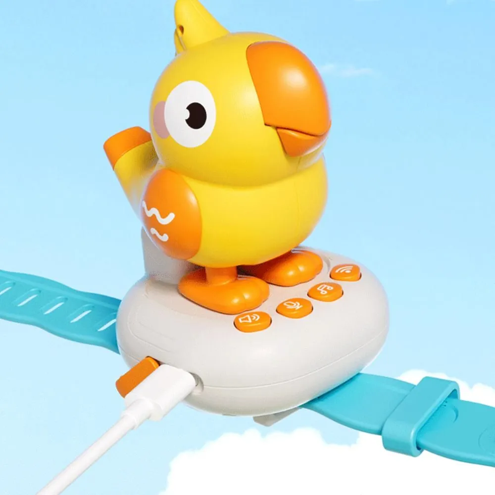 The Smart Electronic Toy for Children Cuckoo Parrot is Equipped with Artificial Intelligence and Can be Controlled by Voice and Dialogue