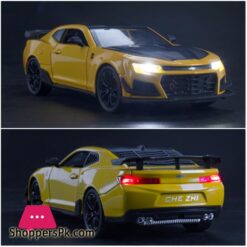 1/24 Alloy Die Cast Camaro Sports Car Model Toy Vehicle Simulation Sound Light Pull Back Collection Toys For Children