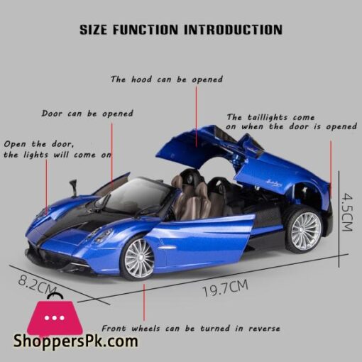 1:24 Pagani Huayra Roadster Blue Alloy Sport Car Model Diecasts Metal Vehicles High Simulation