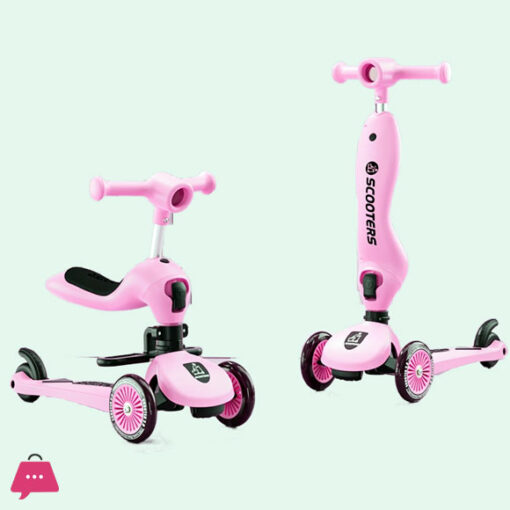 2-in-1 Kids Toddler Scooter with Removable Seat 3 Wheel Scooter for Boys Girls Adjustable Height Extra Wide Deck Scooter 2-8 Years Kids - Image 2