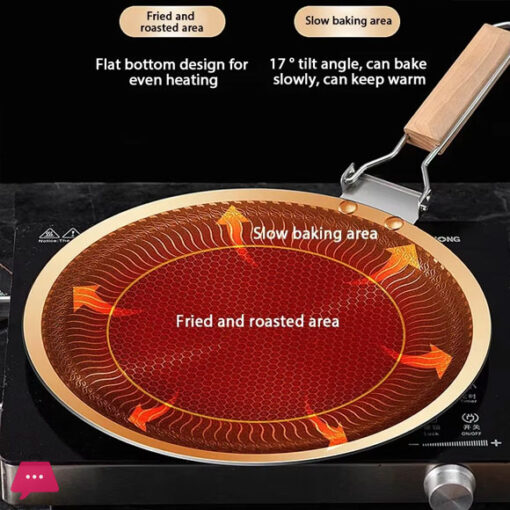 316 Laser Coated Honeycomb Stainless Steel Tawa 34CM - Image 4