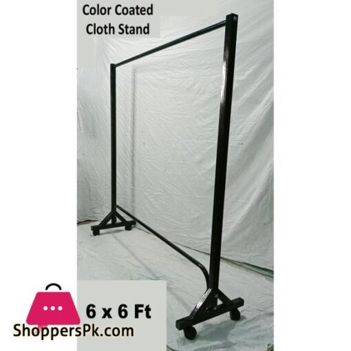 6 Ft Cloth Hanging Trolley Stand with Wheels