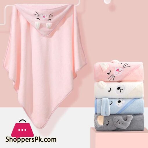 Animal 0-3Y Unisex Baby Bathrobe Ultra-Soft Hooded Spa Robe Bath Towel Newborn Cover-Up