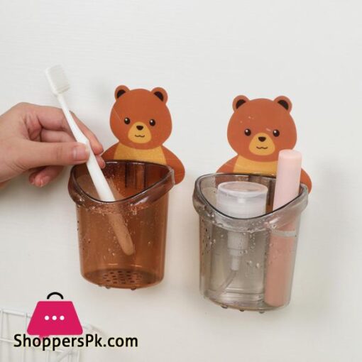 Bear Hug Storage Cup Punch-free Drainable Multifunctional Toothbrush Holder