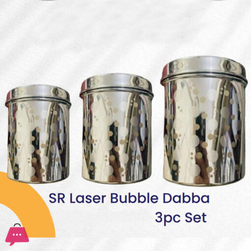 Classic Kitchenware Stainless Steel Indian Laser Bubble Dabba 3 Pcs 7-8-9 Inch