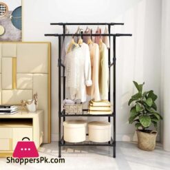 Clothes Rails Heavy Duty Garment Racks for Hanging Clothes with Shelves Double Rods Shape 1