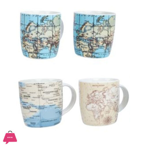 Danny Home World Map Mug Set of 4