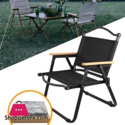 Folding Camping Chair Portable Big Lawn Oxford Cloth Solid Wood Aluminum Alloy Chair Detachable Chair