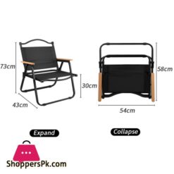 Folding Camping Chair Portable Big Lawn Oxford Cloth Solid Wood Aluminum Alloy Chair Detachable Chair