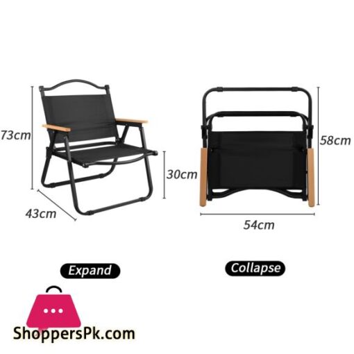 Folding Camping Chair Portable Big Lawn Oxford Cloth Solid Wood Aluminum Alloy Chair Detachable Chair - Image 4