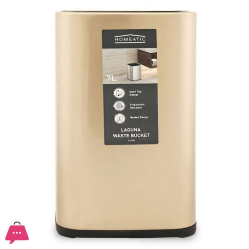 Homeatic Laguna Open Top Trash Bin Stainless Steel - 7 Liters