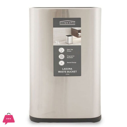 Homeatic Laguna Open Top Trash Bin Stainless Steel - 7 Liters