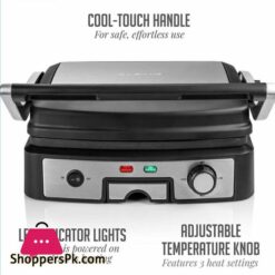 Imported National Electric Panini Press Contact Griller Commercial Contact Griller 180 Degree Flat Contact Grill Griller for Barbeque Burger Grilled Cheese Non Stick Double Sided Flat Plates Complete 5 Years Warranty Model GR 6066