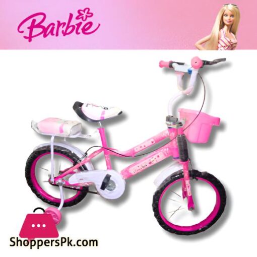 Mama Love Cycle for Kids 5 to 10 Years with Basket Backseat 18 inch Cycle for Girls with Double Chimta Double Brake Tubeless Tyres Bicycle for Girls with Training Wheel