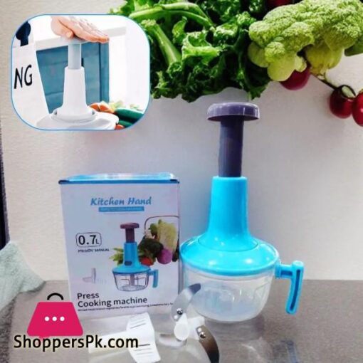 Manual Food Chopper 07L Speedy Chopper with 3 Curved Stainless Steel Blades Handheld Vegetable Chopper Mincer Mixer to Chop Fruits Vegetables Ginger Herbs Garlics