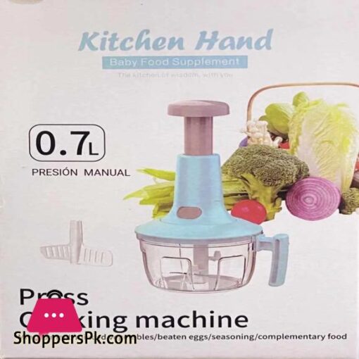 Manual Food Chopper 07L Speedy Chopper with 3 Curved Stainless Steel Blades Handheld Vegetable Chopper Mincer Mixer to Chop Fruits Vegetables Ginger Herbs Garlics