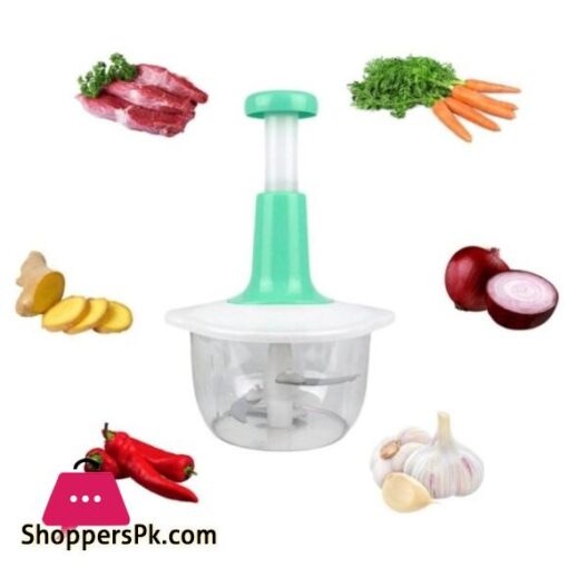 Manual Food Chopper 07L Speedy Chopper with 3 Curved Stainless Steel Blades Handheld Vegetable Chopper Mincer Mixer to Chop Fruits Vegetables Ginger Herbs Garlics