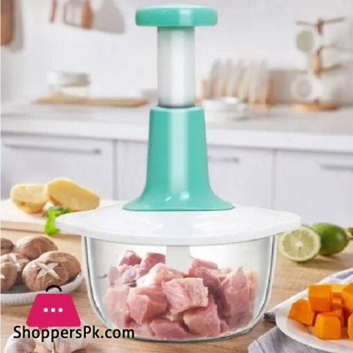 Manual Food Chopper 07L Speedy Chopper with 3 Curved Stainless Steel Blades Handheld Vegetable Chopper Mincer Mixer to Chop Fruits Vegetables Ginger Herbs Garlics