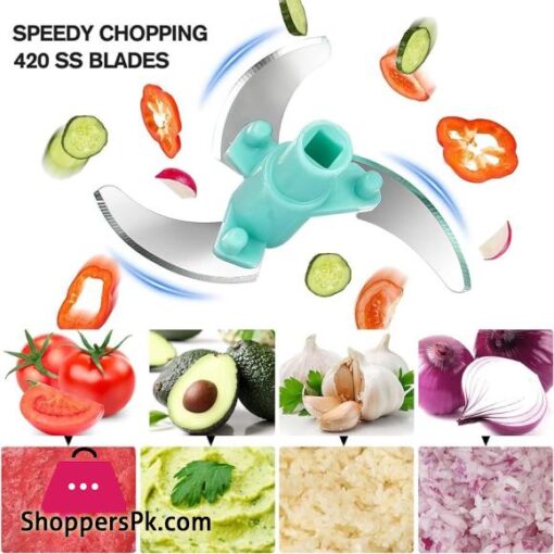 Manual Food Chopper 07L Speedy Chopper with 3 Curved Stainless Steel Blades Handheld Vegetable Chopper Mincer Mixer to Chop Fruits Vegetables Ginger Herbs Garlics