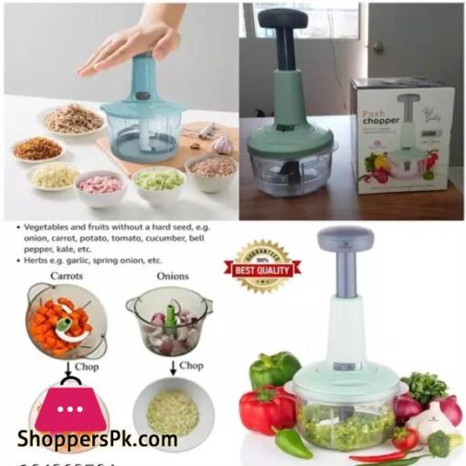 Manual Food Chopper 07L Speedy Chopper with 3 Curved Stainless Steel Blades Handheld Vegetable Chopper Mincer Mixer to Chop Fruits Vegetables Ginger Herbs Garlics