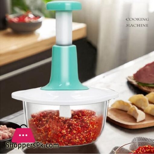 Manual Food Chopper 07L Speedy Chopper with 3 Curved Stainless Steel Blades Handheld Vegetable Chopper Mincer Mixer to Chop Fruits Vegetables Ginger Herbs Garlics