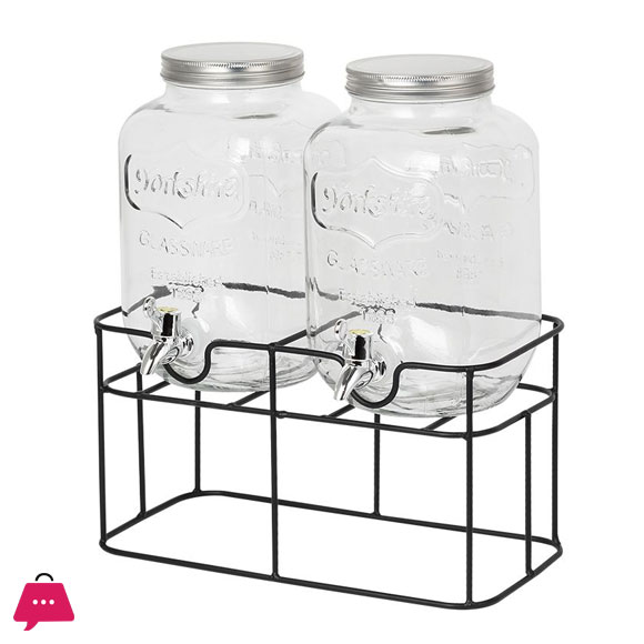 Metal Stand Double Tank Beverage Dispenser Stand 5Liter + 5Liter Capacity