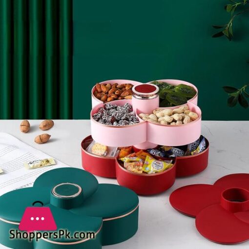 New Revolving Dryfruit Tray Candy Snack Seeds Dried Fruit Storage Box Petal