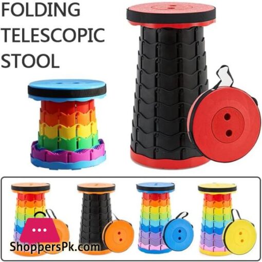 Outdoor Folding Stool Plastic Telescopic Chairs Portable Folding Beach Stool Fishing Chair