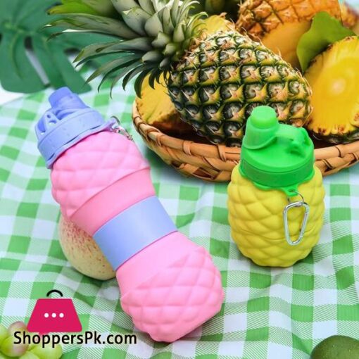 Pineapple shape foldable water bottle reusable silicone water bottle outdoor mountaineering travel portable hiking water cup - AliExpress 15 - Image 2