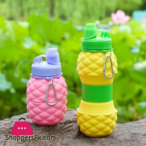 Pineapple shape foldable water bottle reusable silicone water bottle outdoor mountaineering travel portable hiking water cup - AliExpress 15 - Image 3