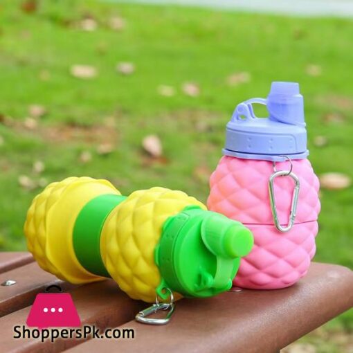 Pineapple shape foldable water bottle reusable silicone water bottle outdoor mountaineering travel portable hiking water cup - AliExpress 15 - Image 4