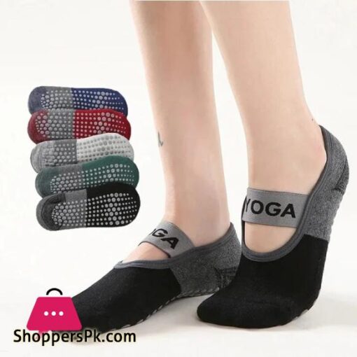 Professional Anti-slip Yoga Socks Backless Bandage Pilates Socks Fitness Slipper Cotton Sports Socks