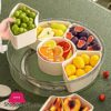 Rotating Fruit Plate Snack Spinner with 6 Compartments Food-Grade Container