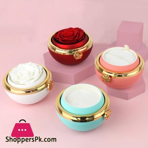 Rotating Rose Flower Jewelry Box Necklace Set Gift Box with for Friend