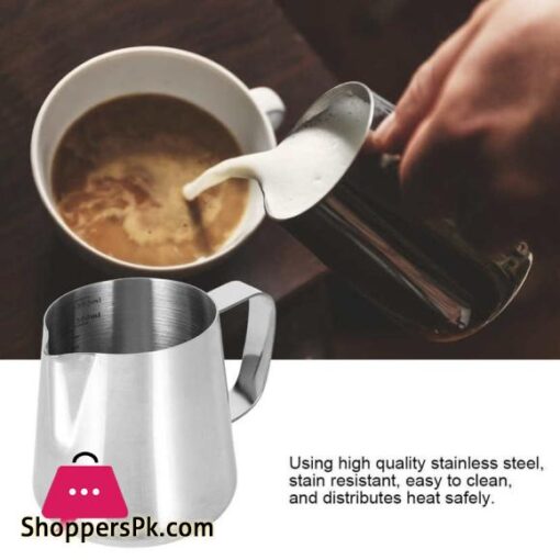 Stainless Steel Milk Frothing Pitcher Coffee Cup with Scale Latte Art for