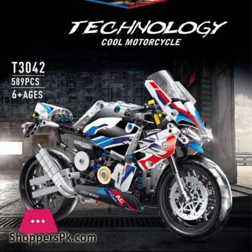 Technology BMW S1000RR Dirt Motorcycle Building Blocks Model Motorbike Toy