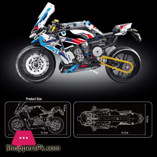 Technology BMW S1000RR Dirt Motorcycle Building Blocks Model Motorbike Toy