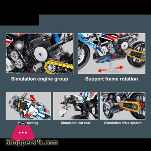 Technology BMW S1000RR Dirt Motorcycle Building Blocks Model Motorbike Toy