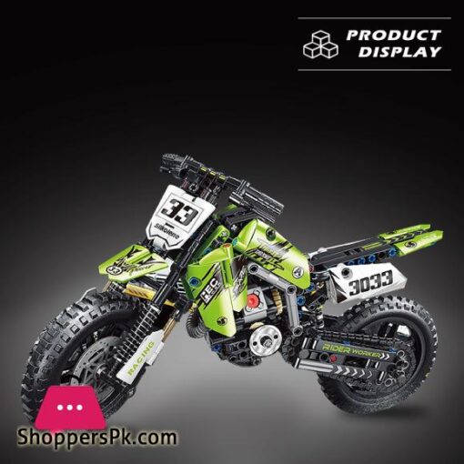 Technology Kawasakii Dirt Motorcycle Building Blocks Model Motorbike Toy