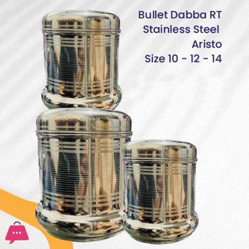 Aristo Indian Bullet Dabba RT Stainless Steel Dabba Storage Set Air Tight Pure Steel 3pcs