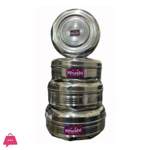 Aristo Indian Stainless Steel Ribbed Star Puri Dabba 10x13 Set of 4