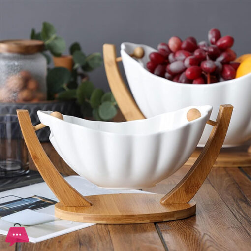 Ceramic Fruit Bowl Salad Bowl Living Room Decoration Solid Color Snack Cradle Fruit Bowl