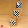 Checkered Chess Design Ladder Porcelain Spice Set