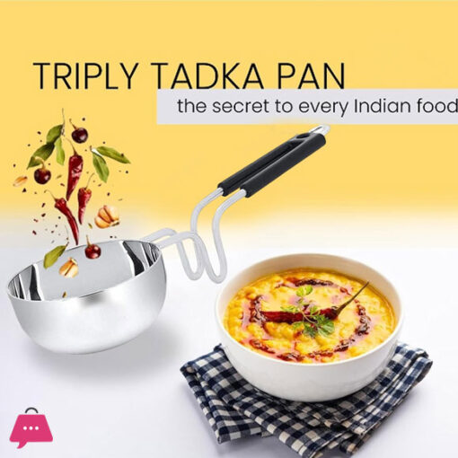 Classic Aluminium Indian Vaghar Tadka Pan with Grip Handle NO : 6