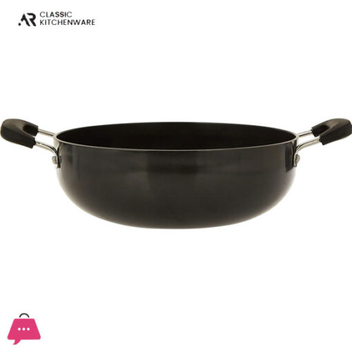 Classic Indian Aluminum Anodized Deep Kadai Induction Bottom 2 Pcs