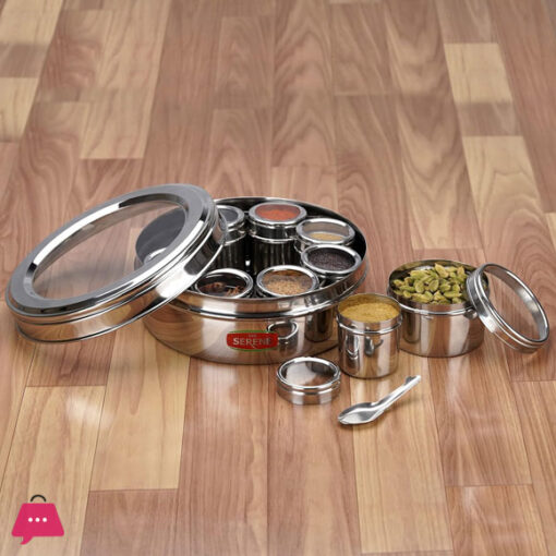 Classic Kitchenware Stainless Steel Indian Masala Box 9 in 1